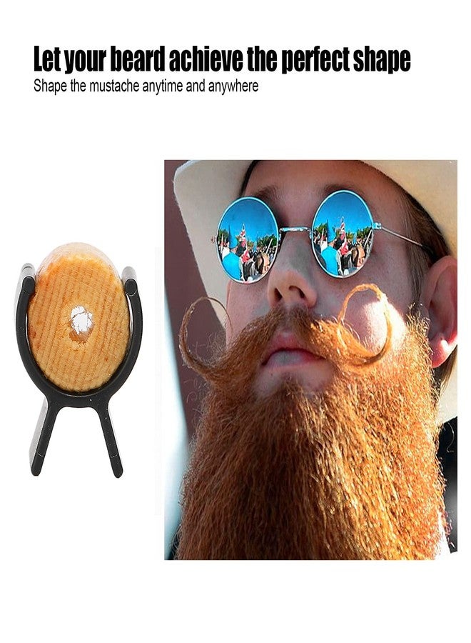 yuyte Mustache Training Wheel, 1 Pair Wood Gel Handlebar Mustache Training Mustache Shaping Wheel Beards Template Shaping Tools Mustache Styling Father Boy Husband Boyfriend - Image 2